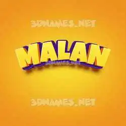 malan in Orange Toon style - 3D name wallpaper