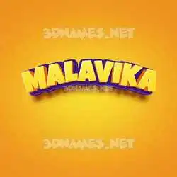 malavika in Orange Toon style - 3D name wallpaper