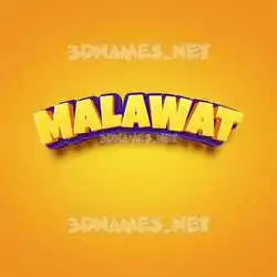 malawat in Orange Toon style - 3D name wallpaper