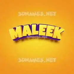 maleek in Orange Toon style - 3D name wallpaper