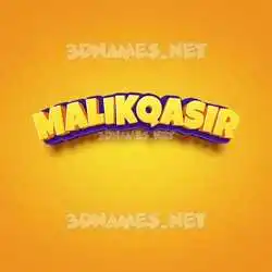malikqasir in Orange Toon style - 3D name wallpaper