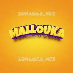 mallouka in Orange Toon style - 3D name wallpaper