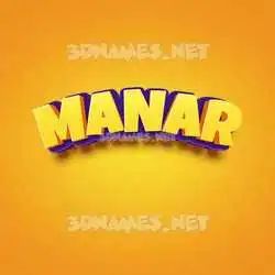 manar in Orange Toon style - 3D name wallpaper