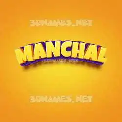 manchal in Orange Toon style - 3D name wallpaper
