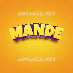 mande in Orange Toon style - 3D name wallpaper