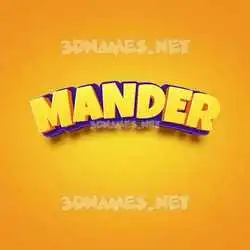 mander in Orange Toon style - 3D name wallpaper