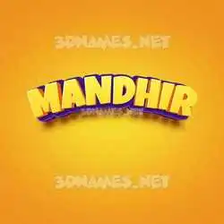 mandhir in Orange Toon style - 3D name wallpaper