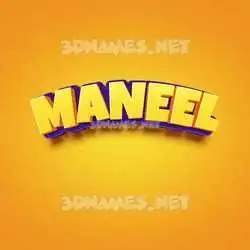 maneel in Orange Toon style - 3D name wallpaper