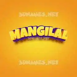 mangilal in Orange Toon style - 3D name wallpaper