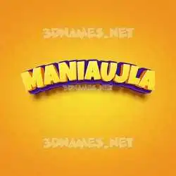 maniaujla in Orange Toon style - 3D name wallpaper