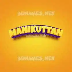 manikuttan in Orange Toon style - 3D name wallpaper