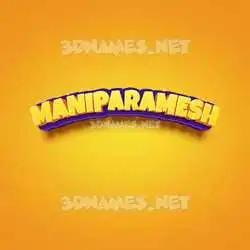 maniparamesh in Orange Toon style - 3D name wallpaper
