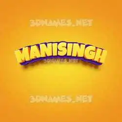 manisingh in Orange Toon style - 3D name wallpaper