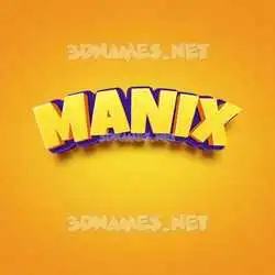 manix in Orange Toon style - 3D name wallpaper