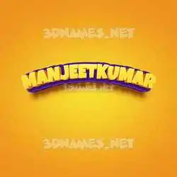 manjeetkumar in Orange Toon style - 3D name wallpaper