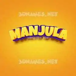 manjula in Orange Toon style - 3D name wallpaper