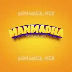 manmadha in Orange Toon style - 3D name wallpaper