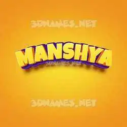 manshya in Orange Toon style - 3D name wallpaper