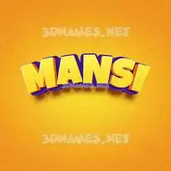 mansi in Orange Toon style - 3D name wallpaper
