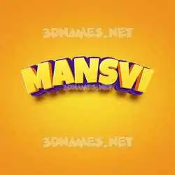 mansvi in Orange Toon style - 3D name wallpaper