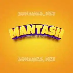 mantash in Orange Toon style - 3D name wallpaper