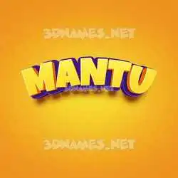 mantu in Orange Toon style - 3D name wallpaper