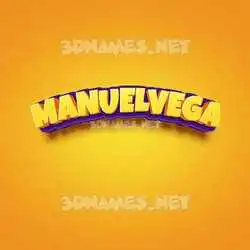 manuelvega in Orange Toon style - 3D name wallpaper