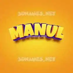 manul in Orange Toon style - 3D name wallpaper