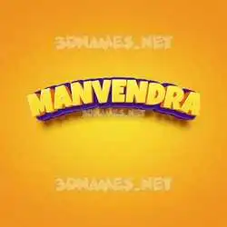 manvendra in Orange Toon style - 3D name wallpaper