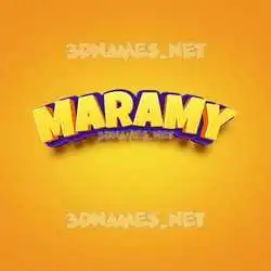 maramy in Orange Toon style - 3D name wallpaper