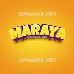 maraya in Orange Toon style - 3D name wallpaper