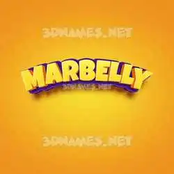 marbelly in Orange Toon style - 3D name wallpaper