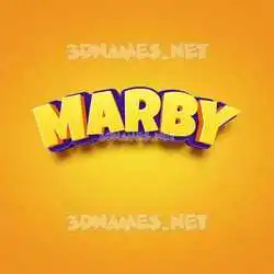 marby in Orange Toon style - 3D name wallpaper