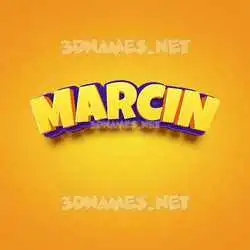 marcin in Orange Toon style - 3D name wallpaper