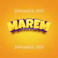 marem in Orange Toon style - 3D name wallpaper