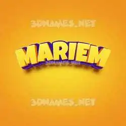 mariem in Orange Toon style - 3D name wallpaper