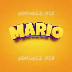 mario in Orange Toon style - 3D name wallpaper