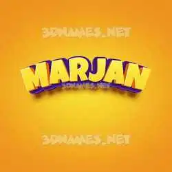 marjan in Orange Toon style - 3D name wallpaper