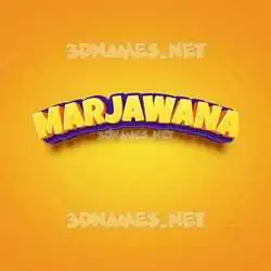 marjawana in Orange Toon style - 3D name wallpaper