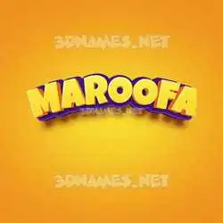 maroofa in Orange Toon style - 3D name wallpaper