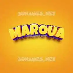 maroua in Orange Toon style - 3D name wallpaper