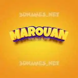 marouan in Orange Toon style - 3D name wallpaper