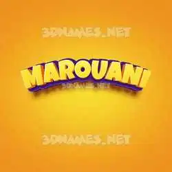 marouani in Orange Toon style - 3D name wallpaper