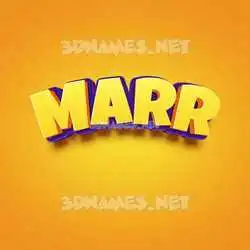 marr in Orange Toon style - 3D name wallpaper