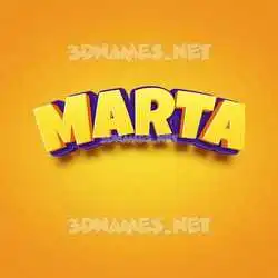 marta in Orange Toon style - 3D name wallpaper