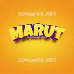 marut in Orange Toon style - 3D name wallpaper