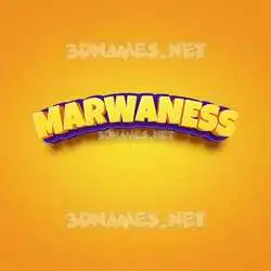 marwaness in Orange Toon style - 3D name wallpaper