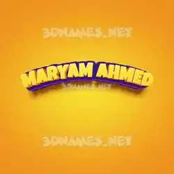 maryam ahmed in Orange Toon style - 3D name wallpaper