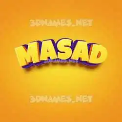 masad in Orange Toon style - 3D name wallpaper