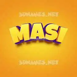 masi in Orange Toon style - 3D name wallpaper